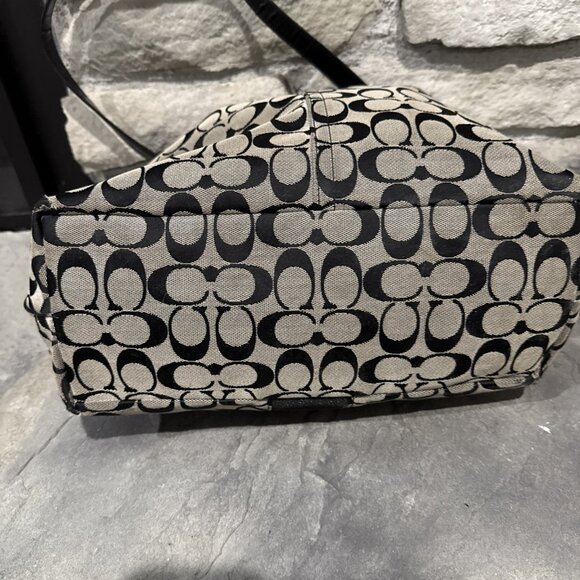 Authentic Rare Coach Black Stripe Bucket w/Patent Leather No M1382-F30581 - Picture 6 of 12